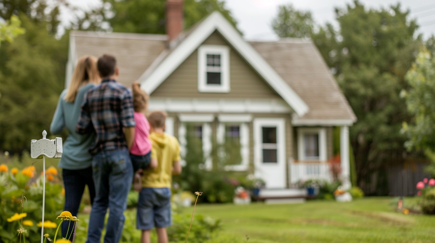 Family looking at their dream home